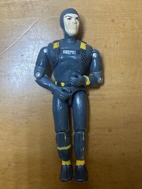 The Corps Vintage 1986 Lanard Shark Scuba Diver Action Figure Toy Only Gray Nice